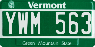 VT license plate YWM563