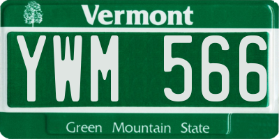 VT license plate YWM566