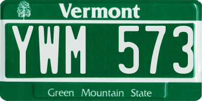 VT license plate YWM573