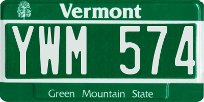 VT license plate YWM574