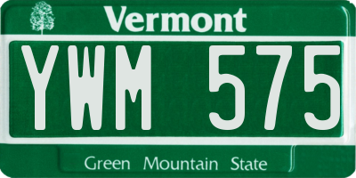 VT license plate YWM575