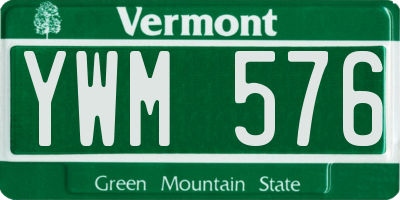 VT license plate YWM576