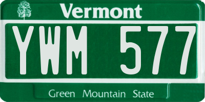 VT license plate YWM577