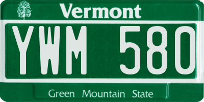 VT license plate YWM580
