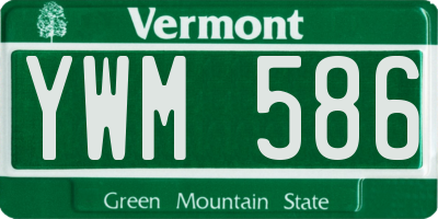 VT license plate YWM586