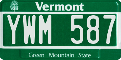 VT license plate YWM587