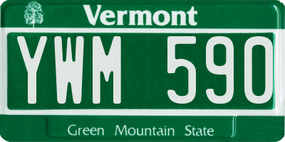 VT license plate YWM590