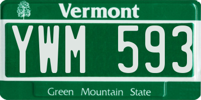 VT license plate YWM593