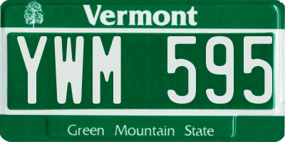 VT license plate YWM595