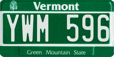 VT license plate YWM596