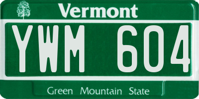 VT license plate YWM604