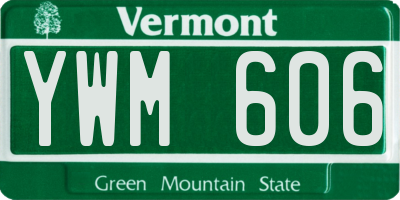 VT license plate YWM606