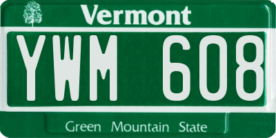 VT license plate YWM608
