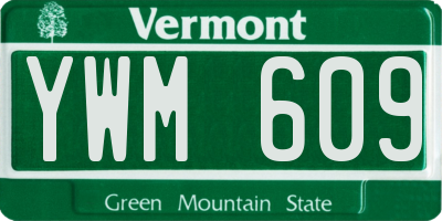 VT license plate YWM609