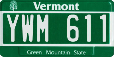 VT license plate YWM611