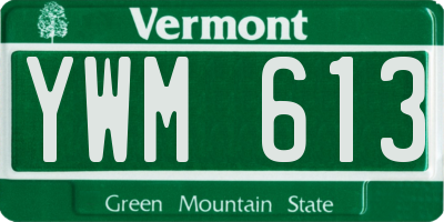 VT license plate YWM613