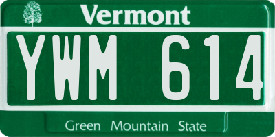 VT license plate YWM614