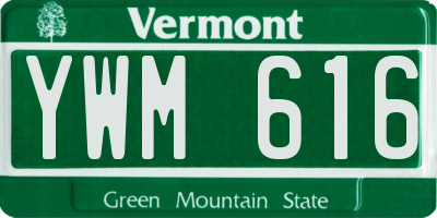 VT license plate YWM616