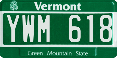 VT license plate YWM618
