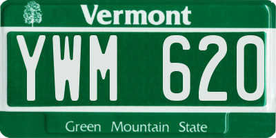 VT license plate YWM620