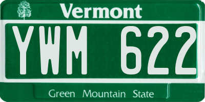 VT license plate YWM622