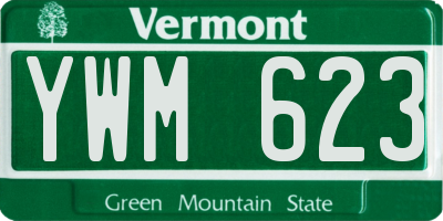 VT license plate YWM623