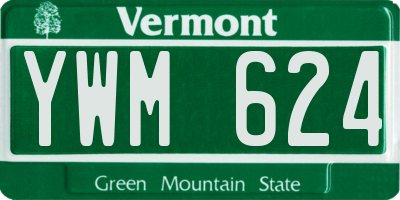VT license plate YWM624
