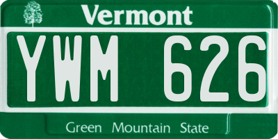 VT license plate YWM626