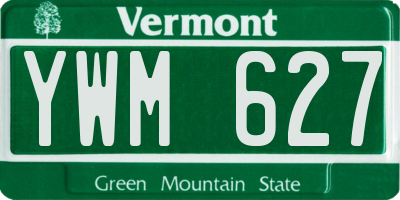 VT license plate YWM627