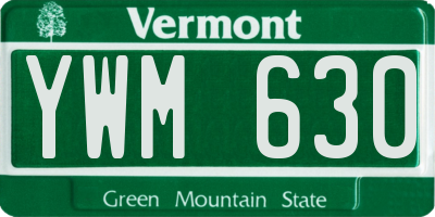 VT license plate YWM630