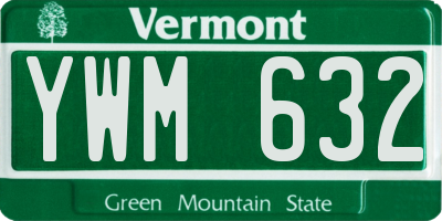 VT license plate YWM632