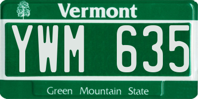VT license plate YWM635