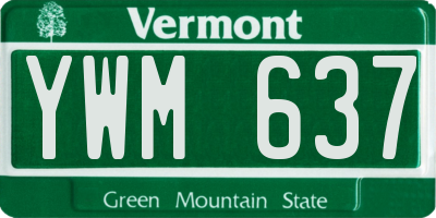 VT license plate YWM637