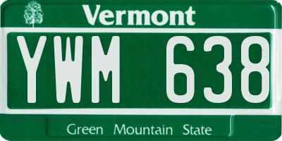 VT license plate YWM638