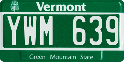 VT license plate YWM639