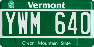 VT license plate YWM640