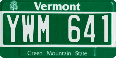 VT license plate YWM641