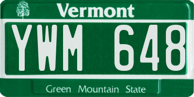 VT license plate YWM648