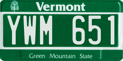 VT license plate YWM651