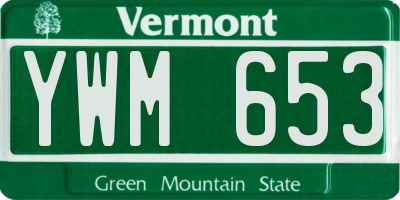 VT license plate YWM653