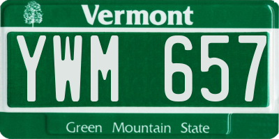 VT license plate YWM657