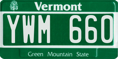 VT license plate YWM660