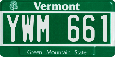 VT license plate YWM661