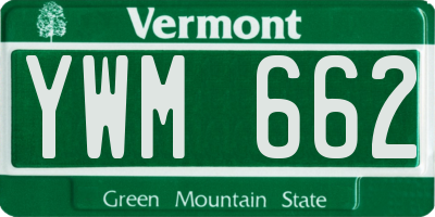 VT license plate YWM662