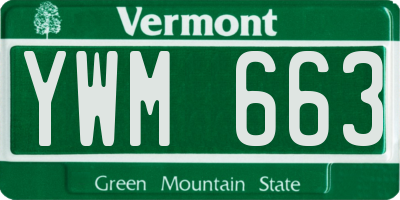 VT license plate YWM663