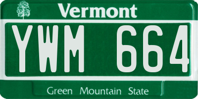 VT license plate YWM664