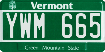 VT license plate YWM665