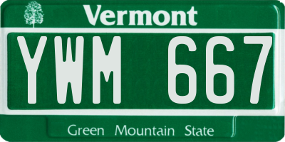 VT license plate YWM667