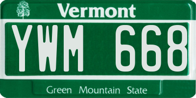 VT license plate YWM668