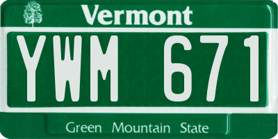 VT license plate YWM671